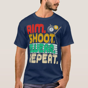 Camiseta Aim Shoot Swear Repeat Retro Snooker Gift Billiard