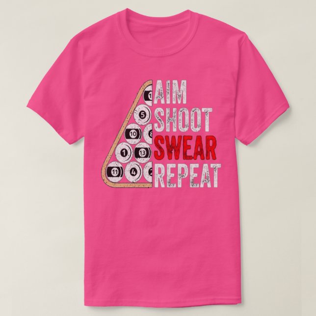 Camiseta Aim Shoot Swear Repetir 4 (Diseño del anverso)
