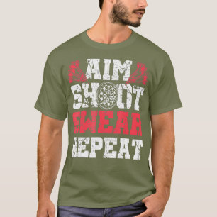Camiseta Aim Shoot Swear Repetir Darts Shirt Funny Dart