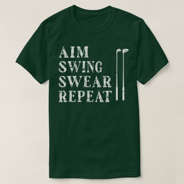 Camiseta Aim Swing Repeat Golf (Diseño del anverso)