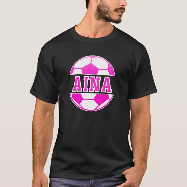 Camiseta Aina Name Chicas Juega Fútbol Deportivo Fan Ba (Anverso)