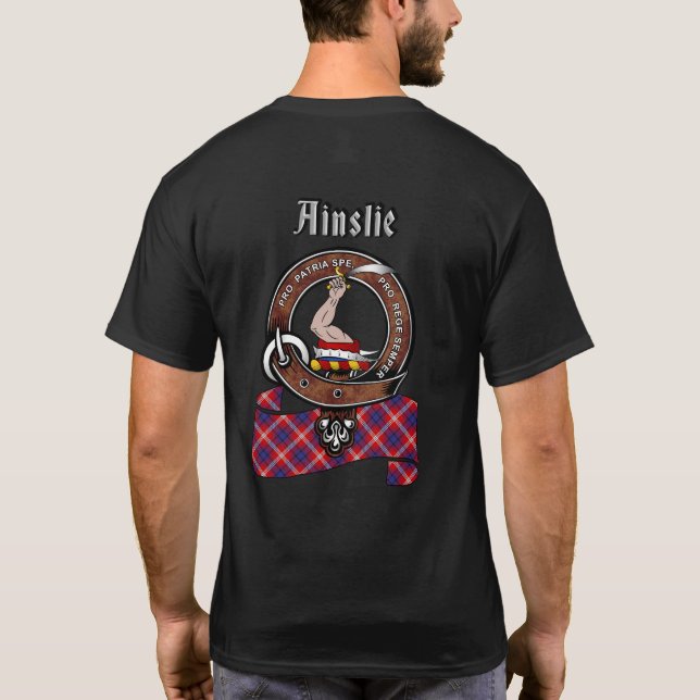 Camiseta Ainslie Clan Badge & Tartan (reversa) (Reverso)