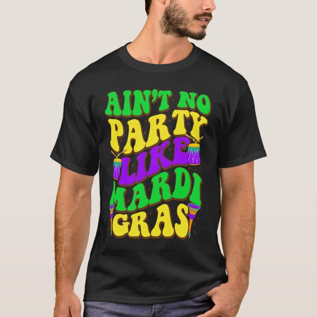 Camiseta Ain't No Party Like Mardi Gras Party Jester Outfit (Anverso)
