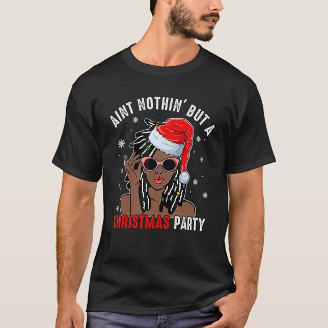 Camiseta Aint Nothin' But A Christmas Party Black African S (Anverso)