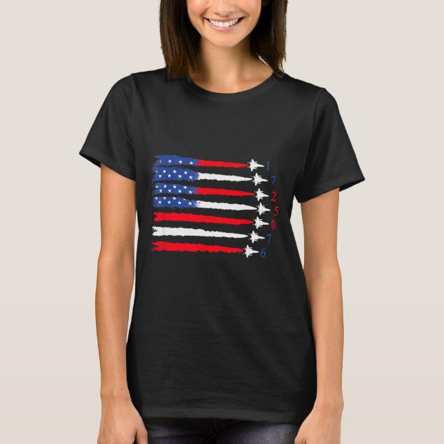 Camiseta Air Force American Flag 4th Of July 2026 Funny Gif (Anverso)
