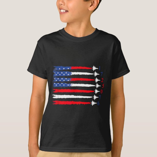 Camiseta Air Force American Flag 4th Of July 2026 Funny Gif (Anverso)