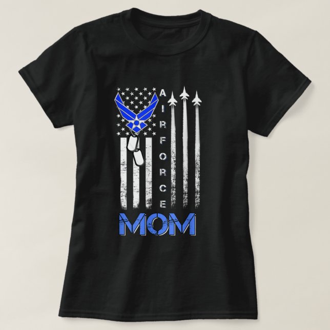 Camiseta Air Force Mom Shirt, USAF Mom Tee, Women's Day Gif (Diseño del anverso)