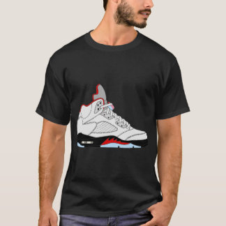 Camiseta Air Jordan V (5) Tonga de plata roja de fuego