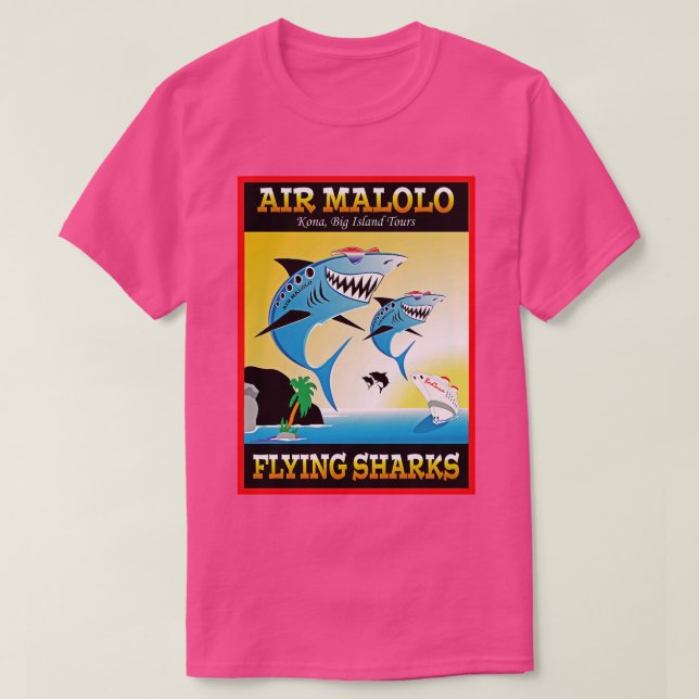 Camiseta Air Malolo Volando tiburones en las grandes islas (Diseño del anverso)