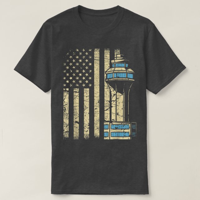 Camiseta Air Traffic Controller TowerAircraft Airspace ATC  (Diseño del anverso)