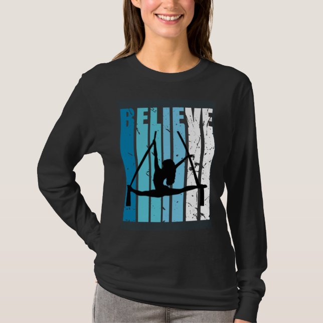 Camiseta Air Yoga Aerialist Retro Believe Turquoise Air Yog (Anverso)