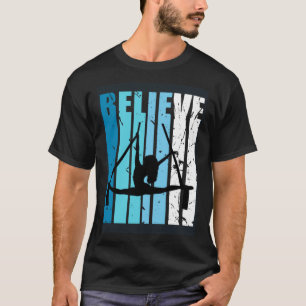 Camiseta Air Yoga Aerialista Retro Cree Turquesa Air Yog