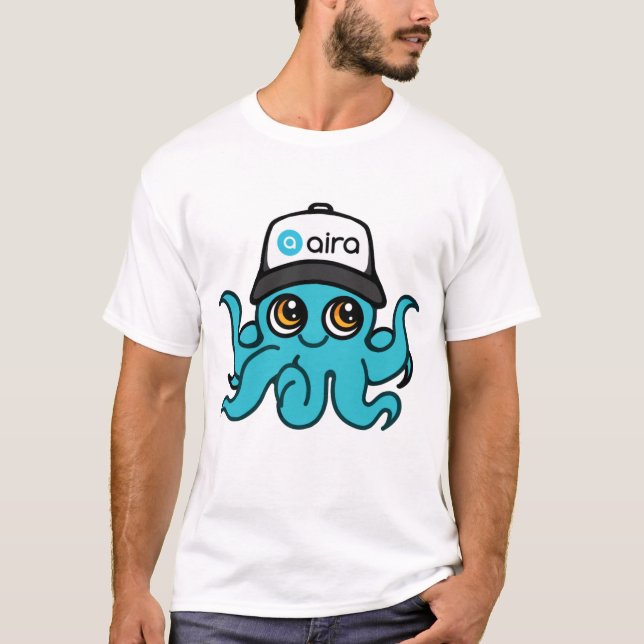 Camiseta Aira Mascot Hoodie White - Octopus (Anverso)