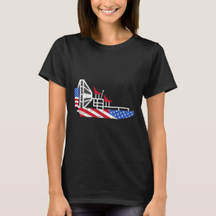 Camiseta Airboat 4 De Julio Bandera De Estados Unidos Barco