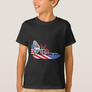 Camiseta Airboat 4 De Julio Bandera De Estados Unidos Barco