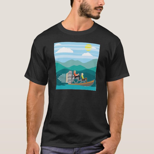 Camiseta AirBoat del paseo del barco del pantano (Anverso)