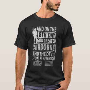 Camiseta Airborne - 8º día que Dios creó en el aire, el dia