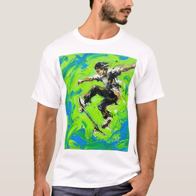 Camiseta Airborne Trick – Skate Pulse in Motion (Anverso)