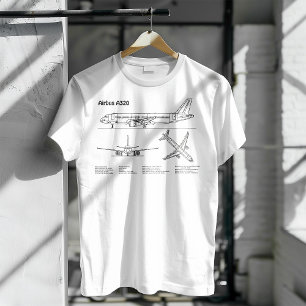 Camiseta Airbus A320 - Planes de dibujo del plano aéreo BD