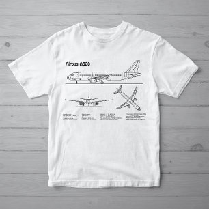Camiseta Airbus A320 - Planos de Dibujo de Aviones Planes B