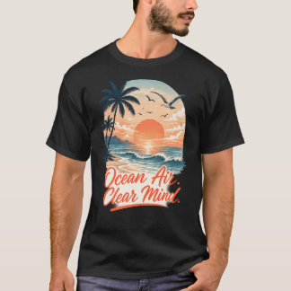 Camiseta Aire Oceánico. Mente Clara. | Atardecer Costero Vi