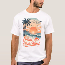 Camiseta Aire Oceánico. Mente Clara. | Atardecer Costero Vi