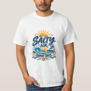 Camiseta Aire Salado Días Soleados Playa Verano Tipografía
