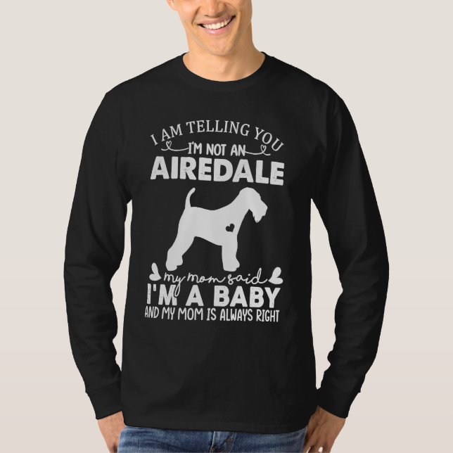Camiseta Airedale Dog   For Women Mom Mama Baby Dog (Anverso)