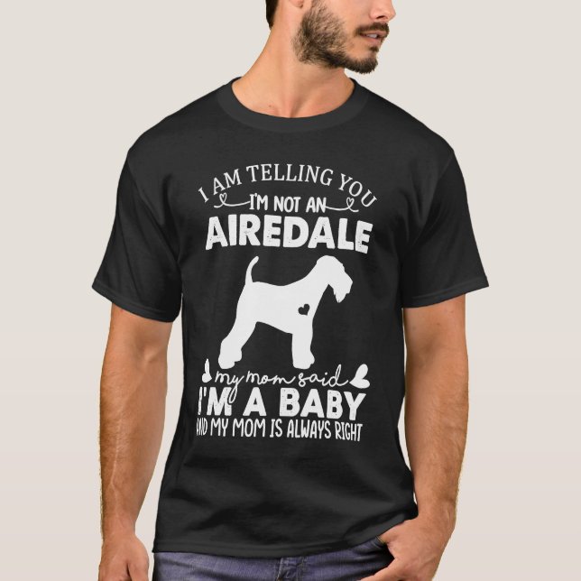 Camiseta Airedale Dog   For Women Mom Mama Baby Dog (Anverso)