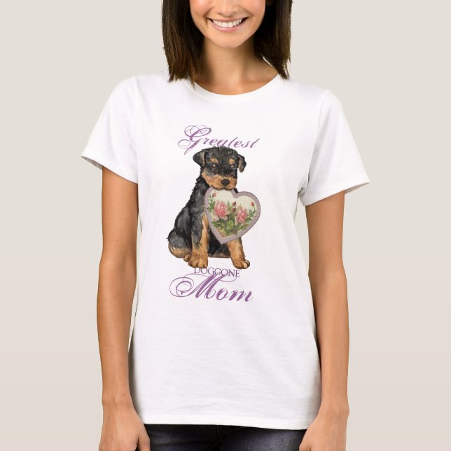 Camiseta Airedale Heart Mom (Anverso)