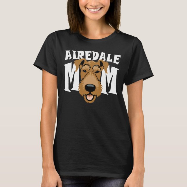 Camiseta Airedale Mom Cute Airedale Terrier Dog Mom Women's (Anverso)