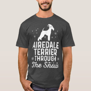 Camiseta Airedale Terrier a través de la nieve Navidades gr