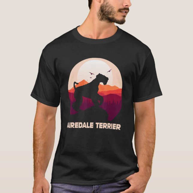 Camiseta Airedale Terrier and Moon Halloween (Anverso)