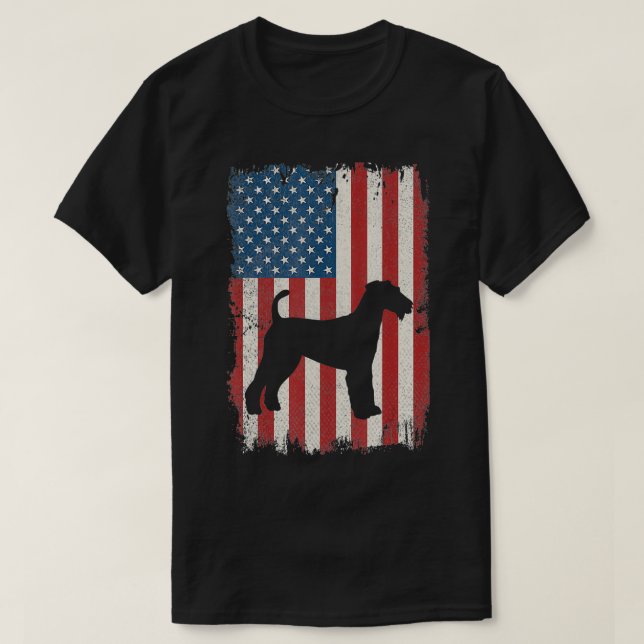 Camiseta Airedale Terrier Bandera Americana A Dog Amantes D (Diseño del anverso)