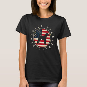 Camiseta Airedale Terrier Bandera De Estados Unidos 4 De Ju