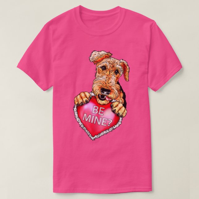 Camiseta Airedale Terrier Be Mine (Diseño del anverso)
