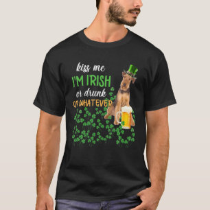 Camiseta Airedale Terrier Bésame Soy Irlandés, Borracho O W