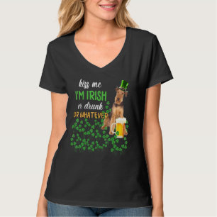 Camiseta Airedale Terrier Bésame Soy Irlandés, Borracho O W