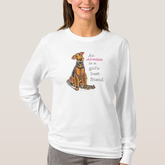 Camiseta Airedale Terrier Chicas Mejor Amigo (Anverso)