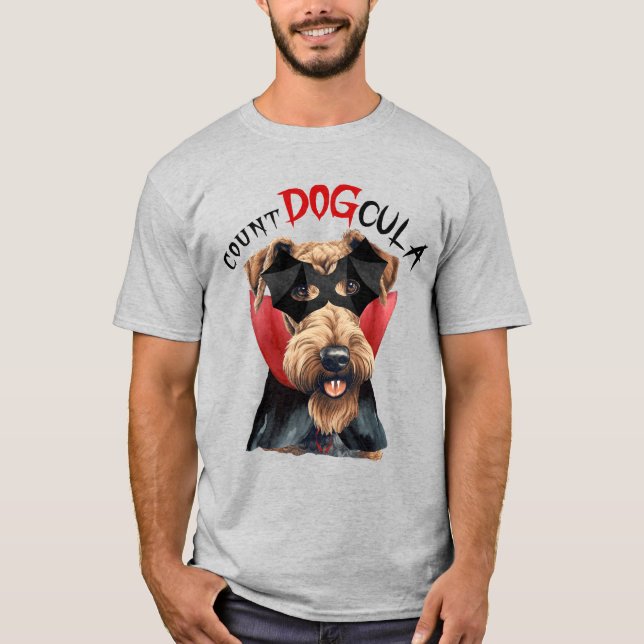 Camiseta Airedale Terrier Count DOGcula Funny Dog Lover (Anverso)