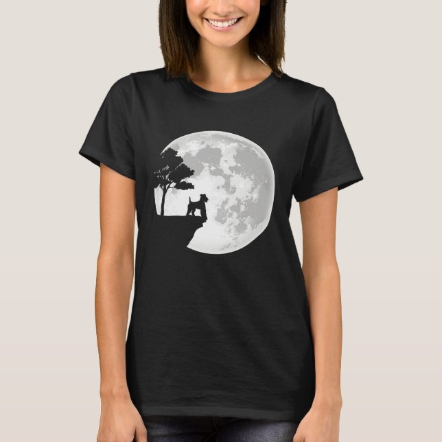 Camiseta Airedale Terrier Dog Breed Moon Halloween Apparel (Anverso)