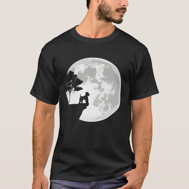 Camiseta Airedale Terrier Dog Breed Moon Halloween Apparel (Anverso)