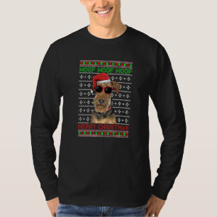 Camiseta Airedale Terrier Dog Divertido Woof Feliz Navidad