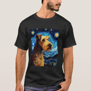 Camiseta Airedale Terrier Dog Funny Starry Night Van Gogh A