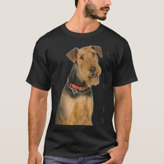 Camiseta Airedale Terrier  Dog Mom Dad Love Is Puppy Pet Te