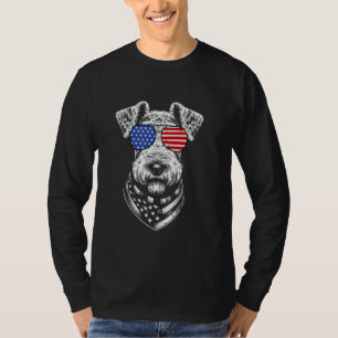 Camiseta Airedale Terrier Dog Patriótico 4 de Julio América