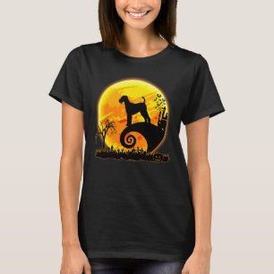 Camiseta Airedale Terrier Dog Y Moon Halloween