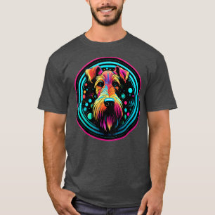 Camiseta Airedale Terrier Face Cosmic Puppy Dog Art Funny C