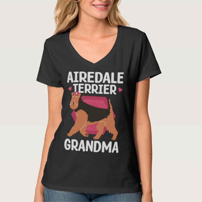 Camiseta Airedale Terrier Grandma Dog Owner Airedale Terrie (Anverso)