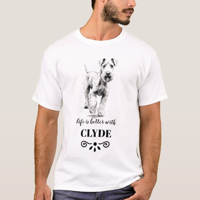 Camiseta Airedale Terrier Life es mejor Personalizado Nombr (Anverso)